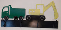 Dump Truck & Excavator Coat Hanger