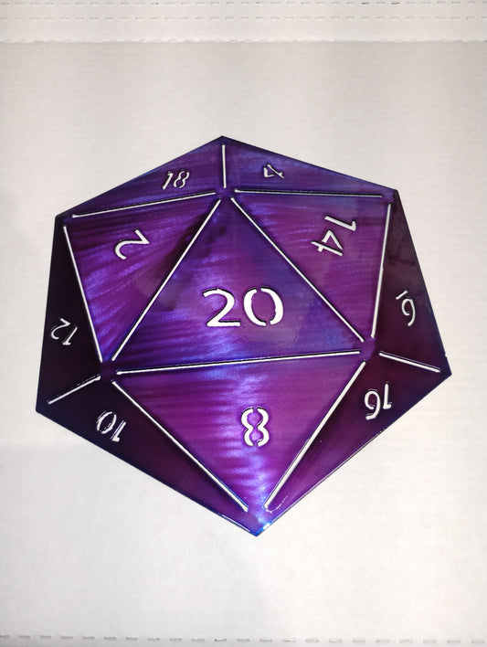 D20 Dice Metal Art Piece