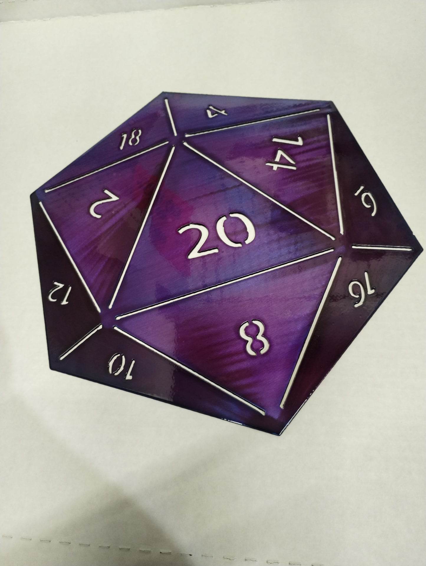 D20 Dice Metal Art Piece