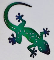 Green & Blue Gecko Metal Wall Art