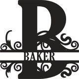 Classic Scroll Name Monogram – Personalized Metal Wall Art