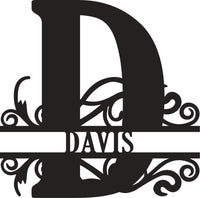 Classic Scroll Name Monogram – Personalized Metal Wall Art