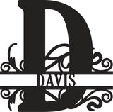 Classic Scroll Name Monogram – Personalized Metal Wall Art