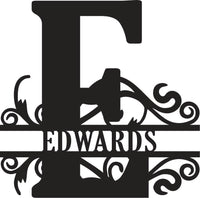 Classic Scroll Name Monogram – Personalized Metal Wall Art