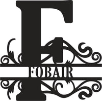 Classic Scroll Name Monogram – Personalized Metal Wall Art