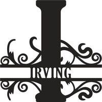 Classic Scroll Name Monogram – Personalized Metal Wall Art