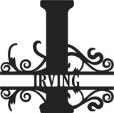 Classic Scroll Name Monogram – Personalized Metal Wall Art