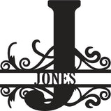 Classic Scroll Name Monogram – Personalized Metal Wall Art