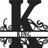Classic Scroll Name Monogram – Personalized Metal Wall Art