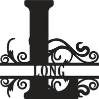 Classic Scroll Name Monogram – Personalized Metal Wall Art