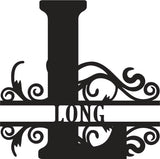 Classic Scroll Name Monogram – Personalized Metal Wall Art