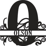 Classic Scroll Name Monogram – Personalized Metal Wall Art