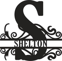 Classic Scroll Name Monogram – Personalized Metal Wall Art