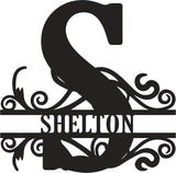 Classic Scroll Name Monogram – Personalized Metal Wall Art