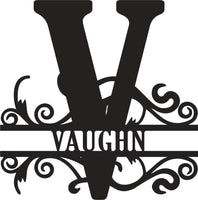 Classic Scroll Name Monogram – Personalized Metal Wall Art