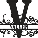 Classic Scroll Name Monogram – Personalized Metal Wall Art