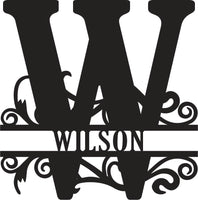 Classic Scroll Name Monogram – Personalized Metal Wall Art