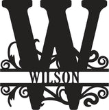 Classic Scroll Name Monogram – Personalized Metal Wall Art