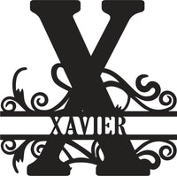 Classic Scroll Name Monogram – Personalized Metal Wall Art
