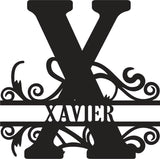 Classic Scroll Name Monogram – Personalized Metal Wall Art