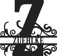 Classic Scroll Name Monogram – Personalized Metal Wall Art