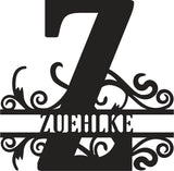 Classic Scroll Name Monogram – Personalized Metal Wall Art
