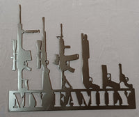My Family with Guns Metal Art