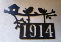 Birds on a Branch - Personalized Metal Address Sign