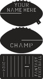 Fantasy Football Champion 3D Metal Trophy – Custom Welded Football Award with Field Base