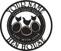Personalized Rise & Shine Hen House Metal Sign – Farm Fresh Eggs Wall Art