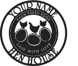 Personalized Rise & Shine Hen House Metal Sign – Farm Fresh Eggs Wall Art