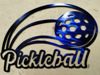 Pickleball Ball in Motion Metal Wall Art