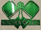 Kitchen Rules Pickleball Metal Wall Art