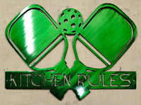 Kitchen Rules Pickleball Metal Wall Art