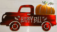 Happy Fall Truck Metal Art