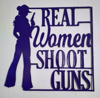 Real Women Shoot Guns Metal Wall Art