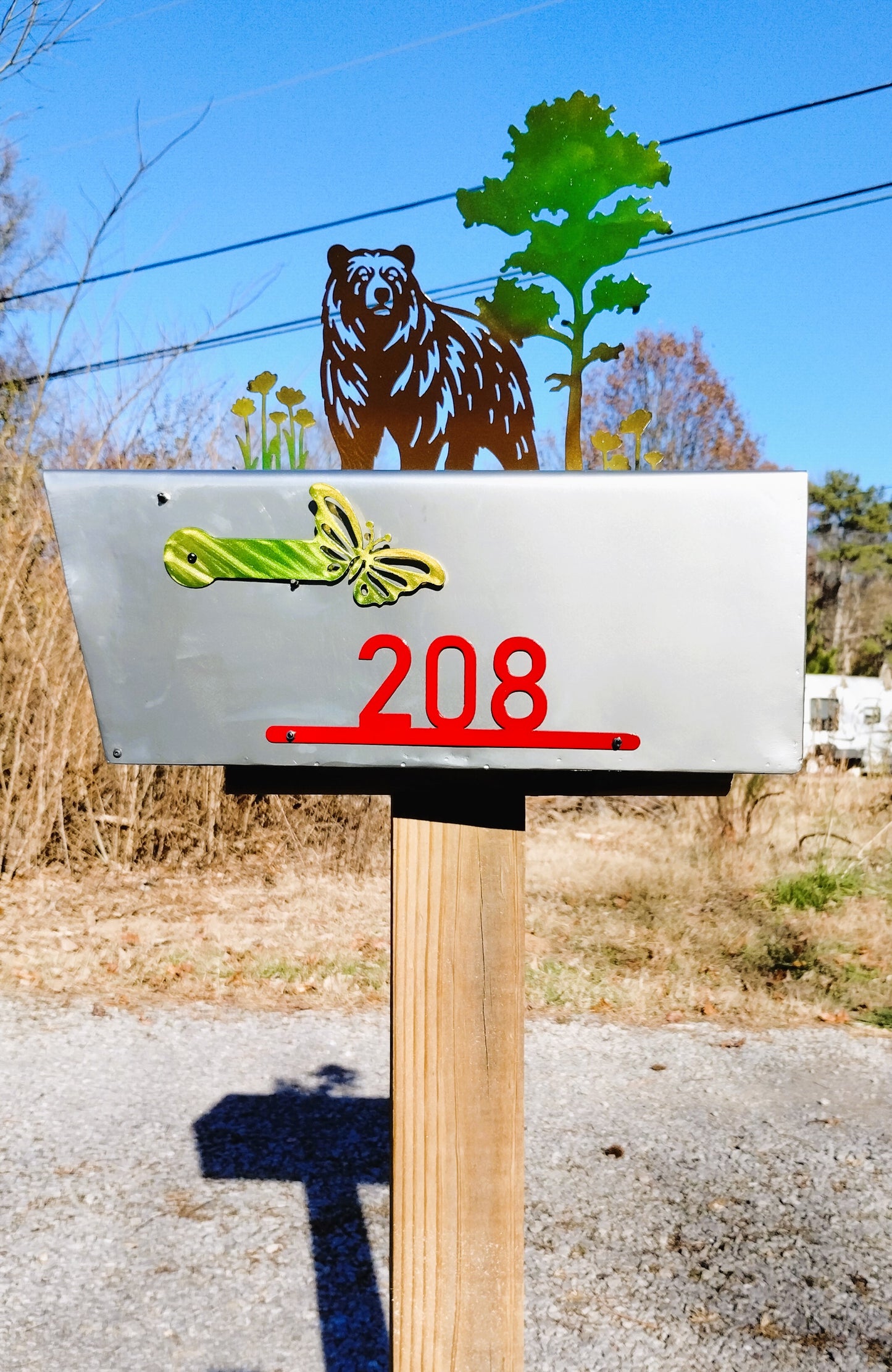 Personalized Mailbox with Seasonal Forest Decorations