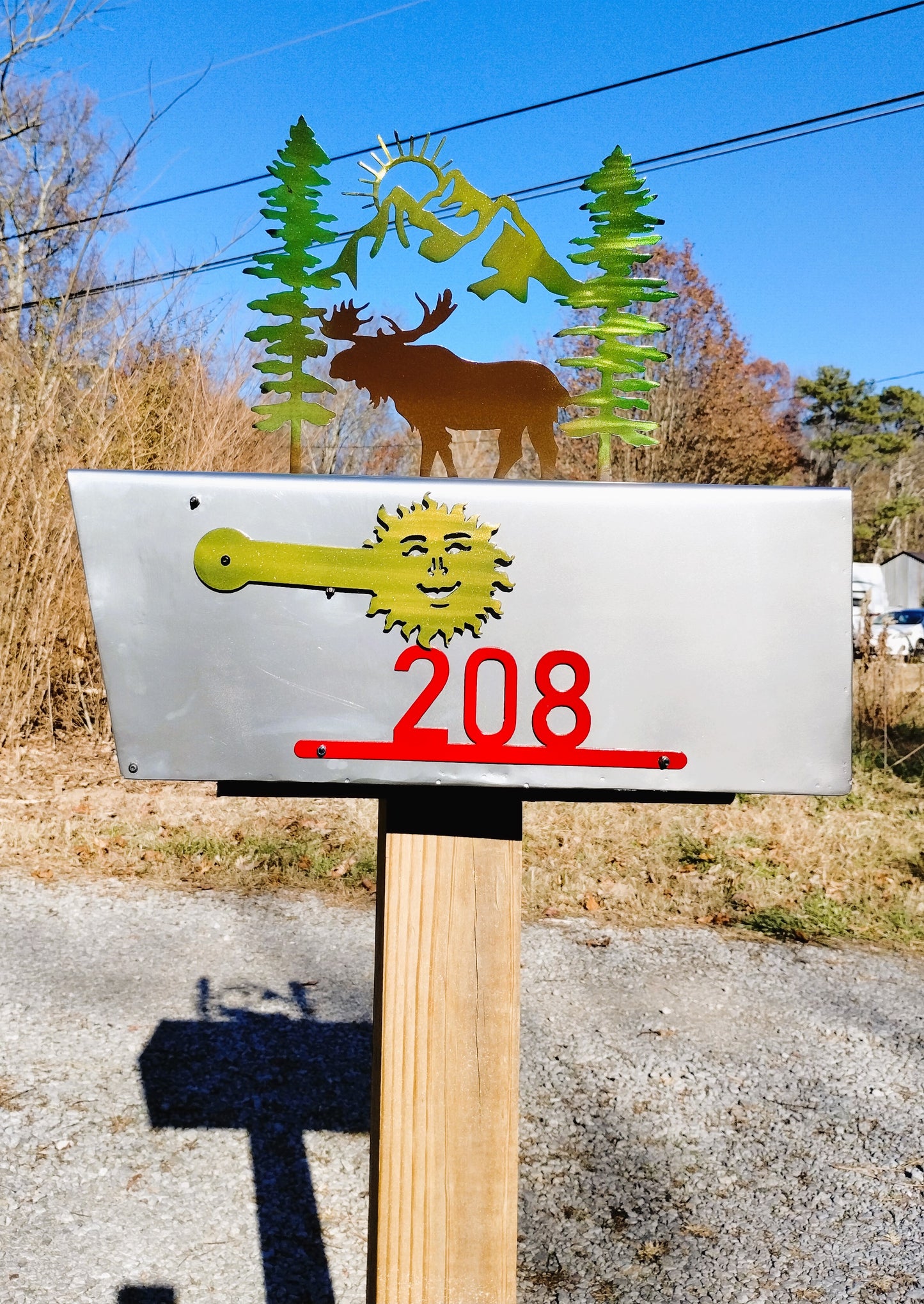 Personalized Mailbox with Seasonal Forest Decorations