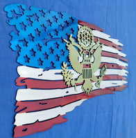 United States Army Tattered Flag - Layered Metal Wall Art