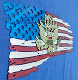 United States Army Tattered Flag - Layered Metal Wall Art