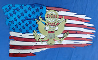 United States Army Tattered Flag - Layered Metal Wall Art