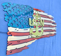 United States Navy Tattered Flag - Layered Metal Wall Art
