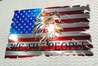 We The People Square Tattered Flag - Layered Metal Wall Art