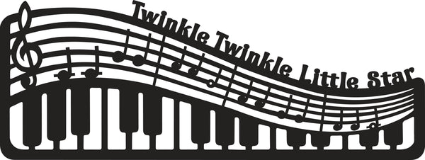 Twinkle Twinkle Little Star Piano Metal Wall Art