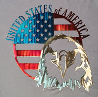 United States Round Flag with Eagle
