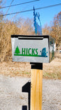 Personalized Mailbox with Seasonal Forest Decorations