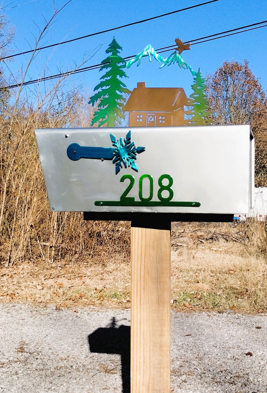 Personalized Mailbox with Seasonal Forest Decorations