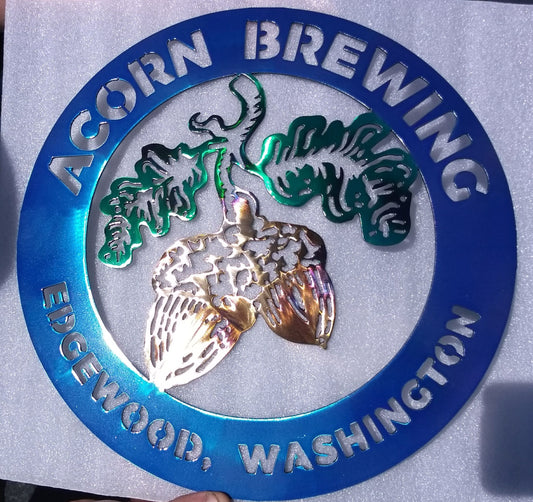 Custom Business Logo – Acorn Brewing Sign