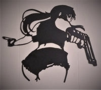 Anime Girl Shooting Metal Wall Art