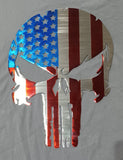 Battle-Worn Punisher Skull American Flag Metal Wall Art